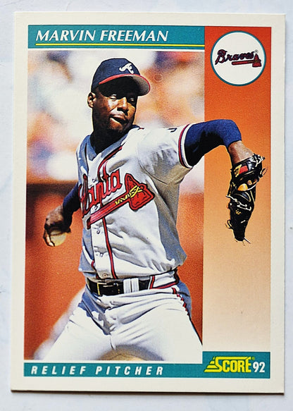 Freeman Marvin Atlanta Braves Relief Pitcher #307 Score 1992 Baseball Card