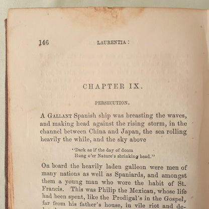 Laurentia: A Tale of Japan by Lady Georgiana Fullerton (Good, 1866, HC, 215 pages, Baltimore: Kelly & Piet)