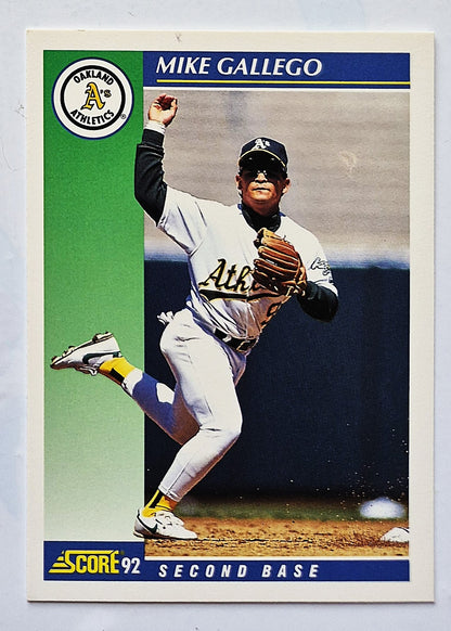 Gallego Mike Oakland Athletics Second Base #43 Score 1992 Baseball Card