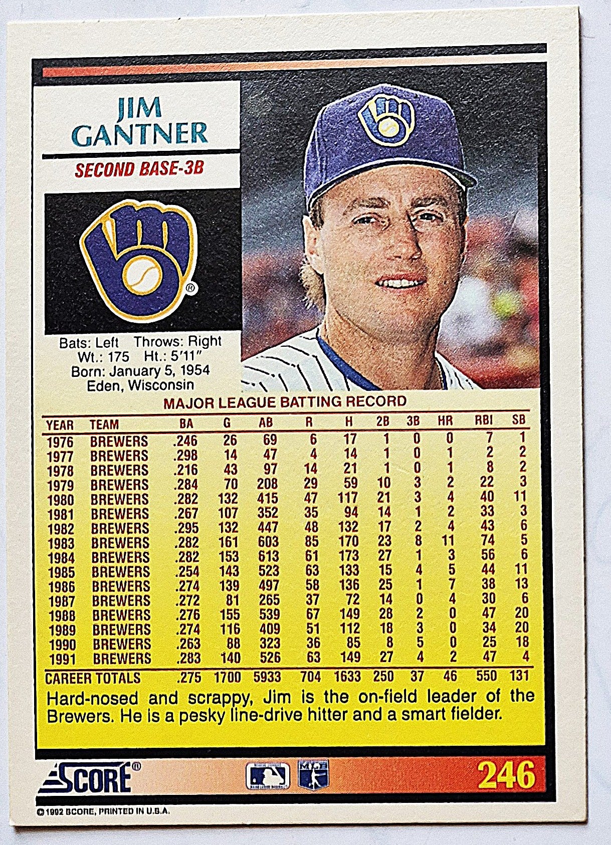 Scott Bailes California Angels Relief Pitcher 1992 Score #331 Baseballkarte (Exzellent)