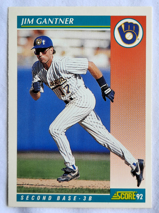 Score '92 Jim Gantner Milwaukee Brewers Second Base - 3B #246 Baseball Card Near Mint