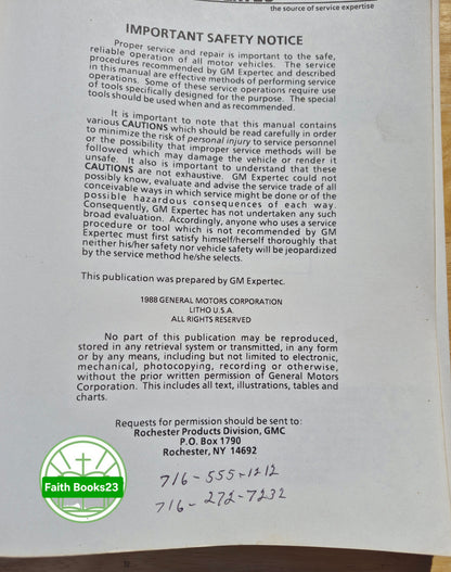 GM Expertec Driveability and Emissions Diagnostics 1986 Vergaser von General Motors Corp. (Gut, 1988, Pbk)