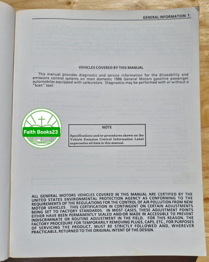 GM Expertec Driveability and Emissions Diagnostics 1986 Vergaser von General Motors Corp. (Gut, 1988, Pbk)