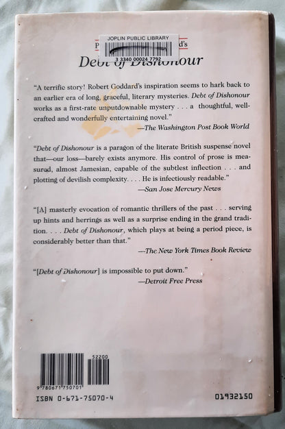 Hand in Glove by Robert Goddard (Good, HC, 1992, Poseidon Press, 428 pages)