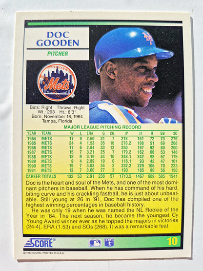 Bewertung '92 Doc Gooden New York Mets Pitcher Baseballkarte #10 Neuwertig