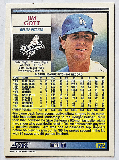 Scott Bailes California Angels Relief Pitcher 1992 Score #331 Baseballkarte (Exzellent)
