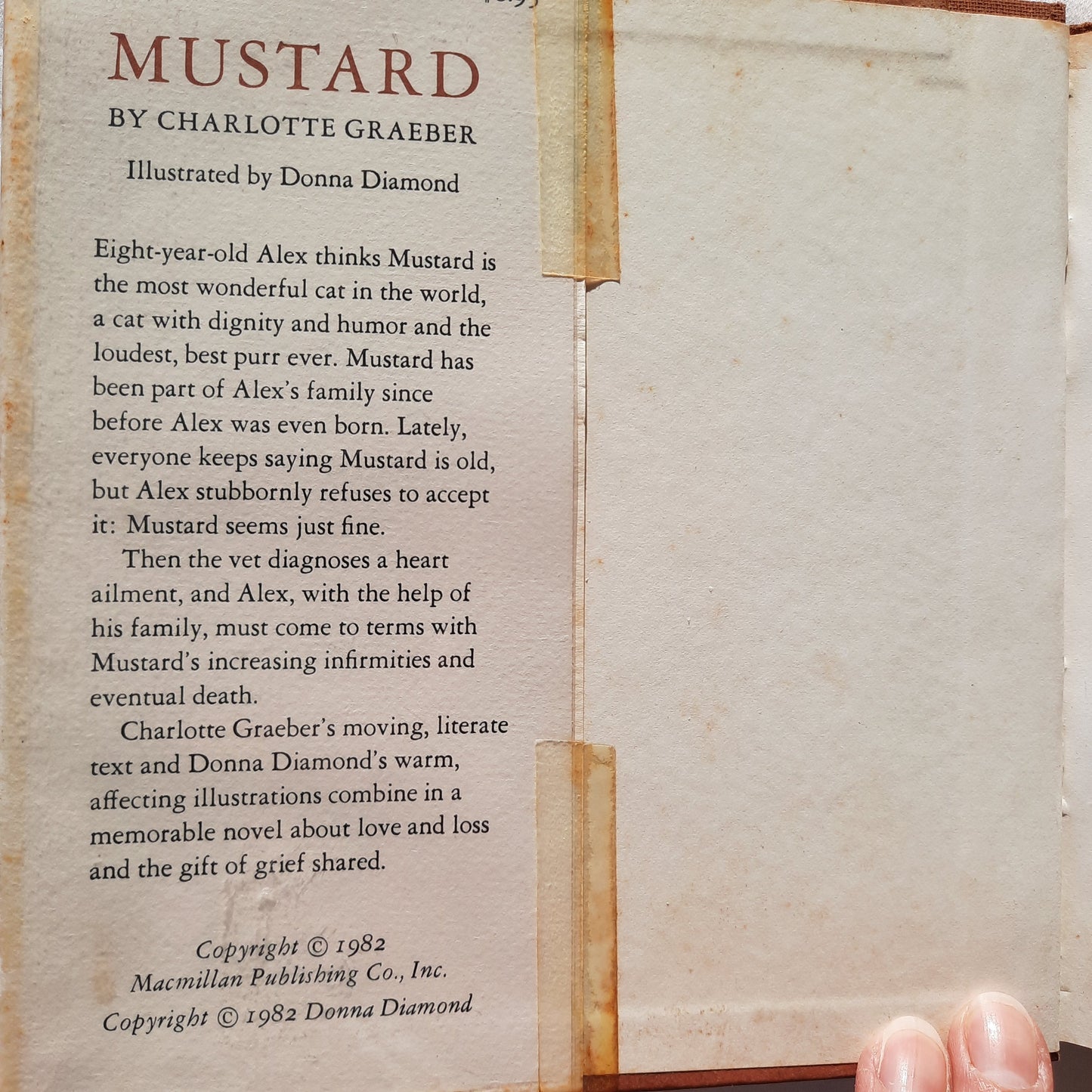 Mustard by Charlotte Graeber (Poor, HC, 1982, Macmillian, 42 pgs)