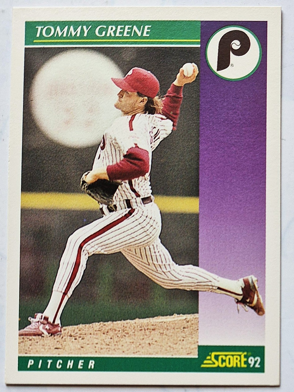 Greene Tommy Philadelphia Phillies Pitcher #336 Score 1992 Baseball Card