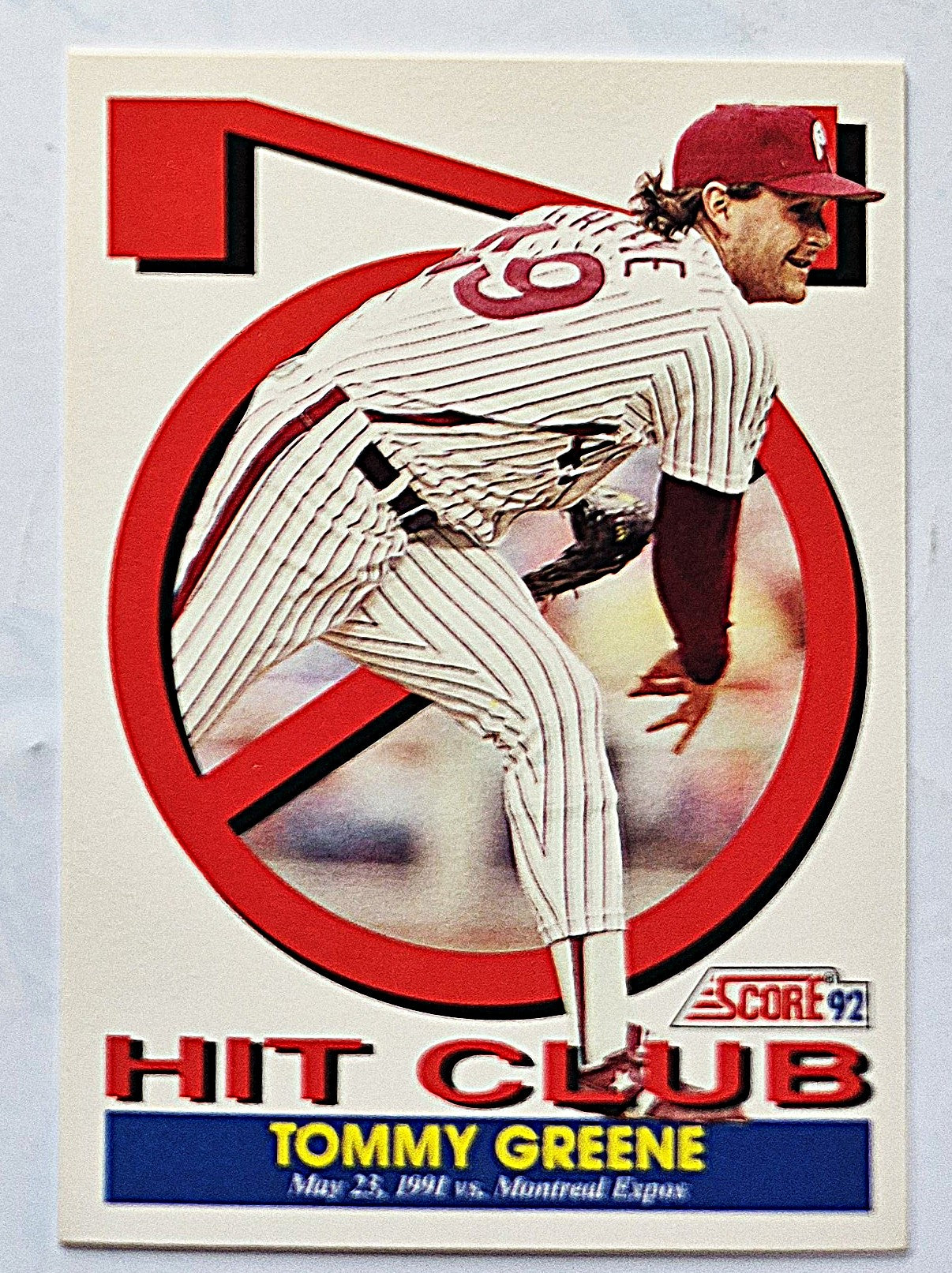 Greene Tommy Phillies Pitcher No Hit Club #426 Score 1992 Baseball Card