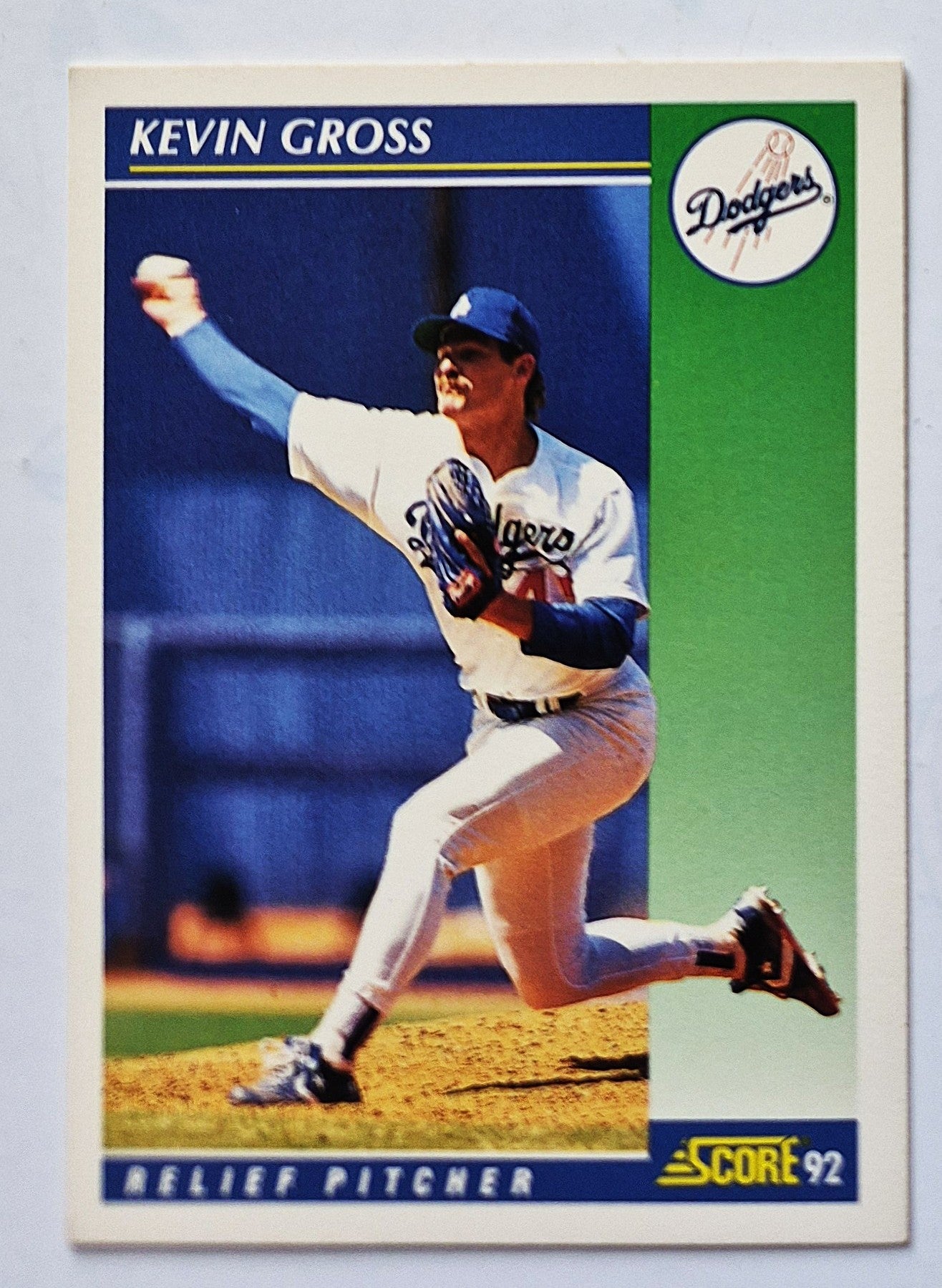 Gross Kevin Los Angeles Dodgers Relief Pitcher #34 Score 1992 Baseball Card