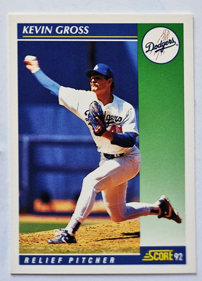 Gross Kevin Los Angeles Dodgers Relief Pitcher #34 Score 1992 Baseball Card
