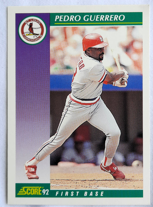 Score '92 Pedro Guerrero St. Louis Cardinals First Base #376 Baseball Card Near Mint