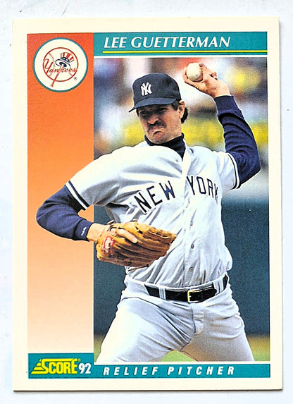 Guetterman Lee New York Yankees Relief Pitcher #244 Score 1992 Baseball Card