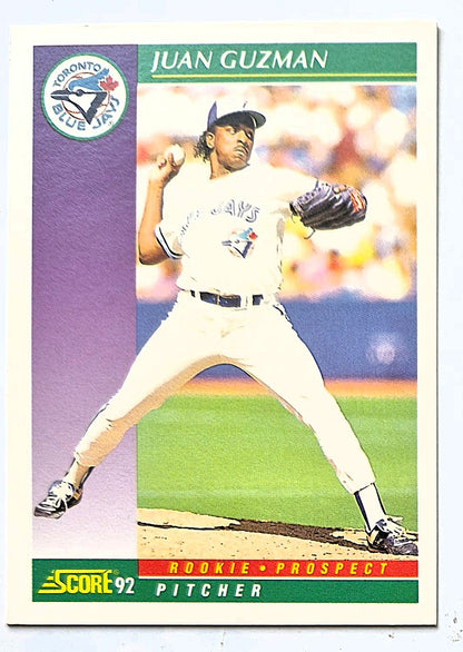 Guzman Juan Toronto Blue Jays Pitcher #424 Rookie Prospect Score '92 Baseball Card