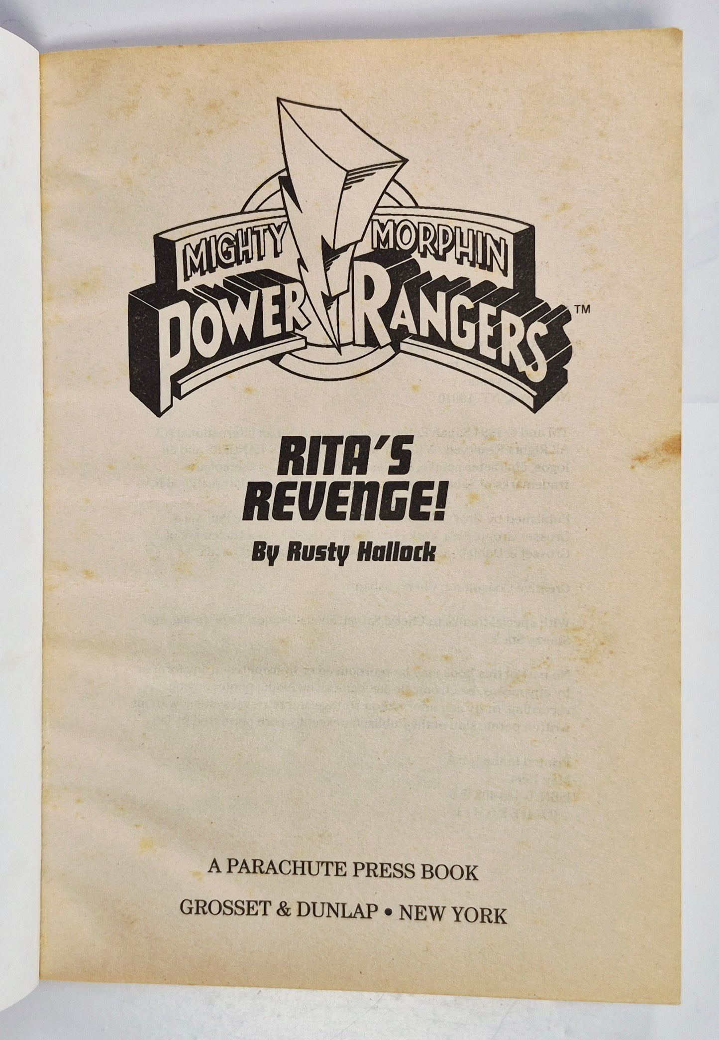 Mighty Morphin Power Rangers: Rita's Revenge by Rusty Hallack (Good, 1994, Pbk, 62 pages, Parachute Press)