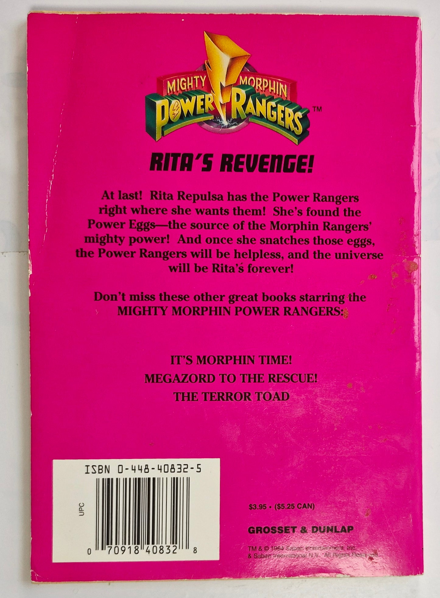 Mighty Morphin Power Rangers: Rita's Revenge by Rusty Hallack (Good, 1994, Pbk, 62 pages, Parachute Press)