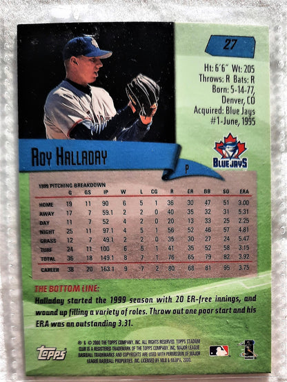 2000 Stadium Club Roy Halladay Toronto Blue Jays #27 Baseball Card TOPPS