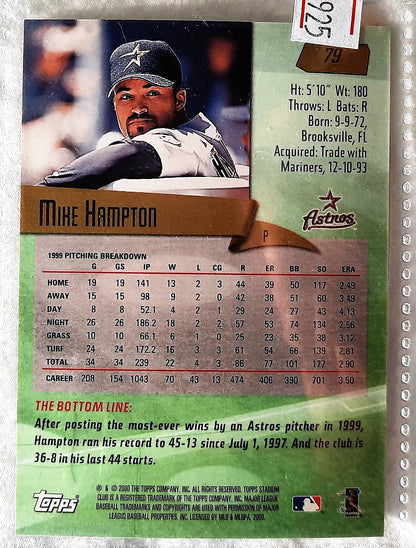 2000 Stadium Club Mike Hampton Houston Astros #79 Baseball Trading Card TOPPS