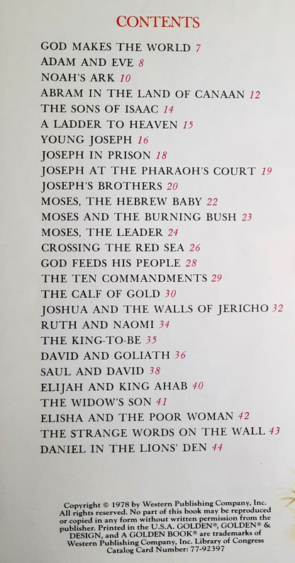 Children's Bible Stories from the Old Testament retold by Ruth Hannon; Joe Giordano (Very good, 1978, HC, 45 pages, Western Publishing Co.)