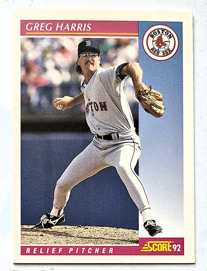 Harris Greg Boston Red Sox Relief Pitcher #156 Score 1992 Baseball Card
