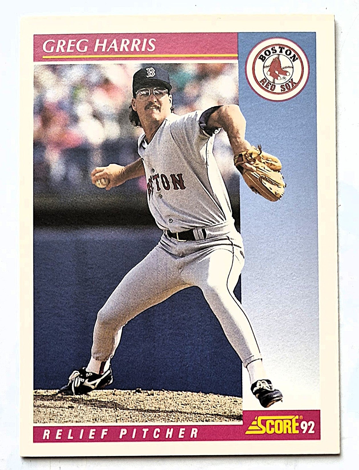 Harris Greg Boston Red Sox Relief Pitcher #156 Score 1992 Baseball Card