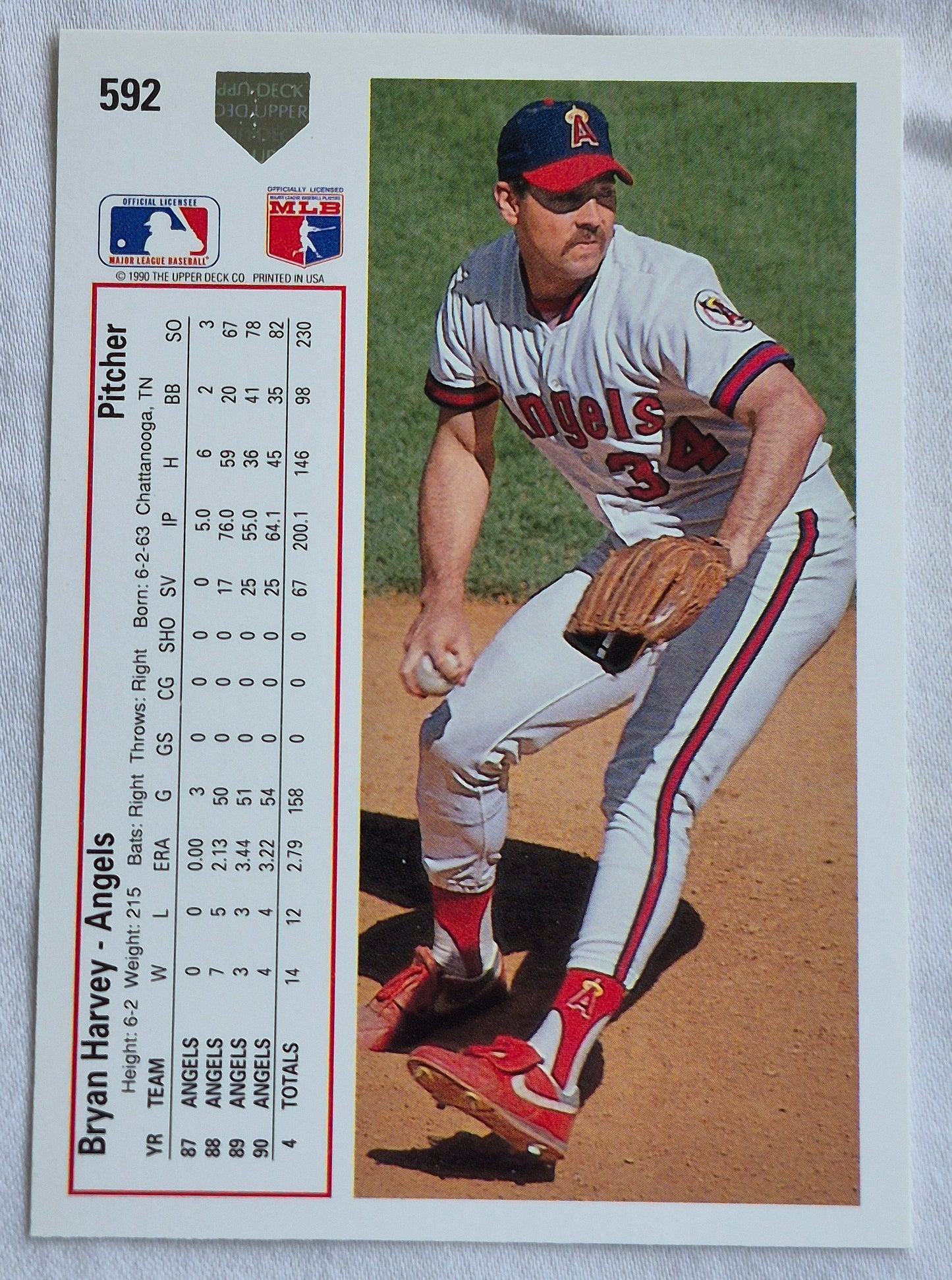 Harvey Bryan California Angels Pitcher #592 Upper Deck 1991 Baseball Card