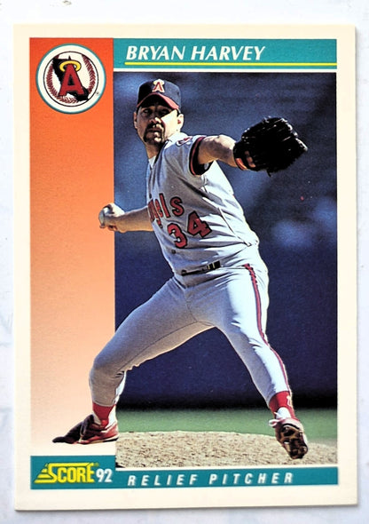 Harvey Bryan California Angels Relief Pitcher #322 Score 1992 Baseball Card