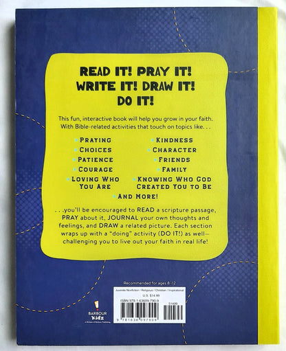 Read It! Pray It! Write It! Draw It! Do It! A Faith-Building Activity Book for Pre-Teen Boys by Glenn Hascall (New, 2024, HC, 192 pages, Barbour Kidz)