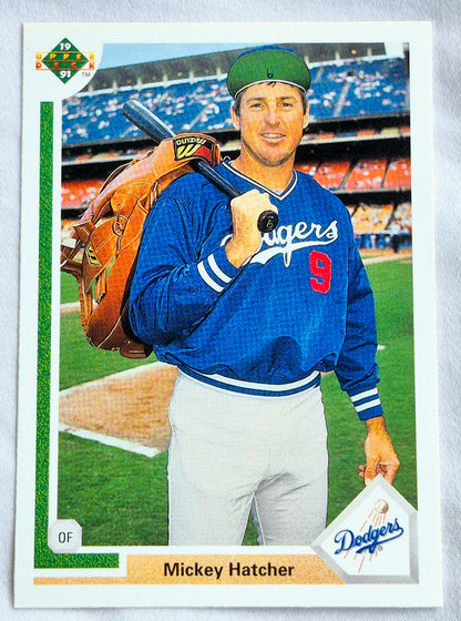 Hatcher Mickey Los Angeles Dodgers Outfield #666 Upper Deck 1991 Baseball Card