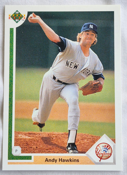 Hawkins Andy New York Yankees Pitcher #333 Upper Deck 1991 Baseball Card