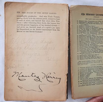 Riverside Literature Series: The House of Seven Gables by Nathaniel Hawthorne (Acceptable, 1896, Pbk, 378 pages, Houghton Mifflin) RARE