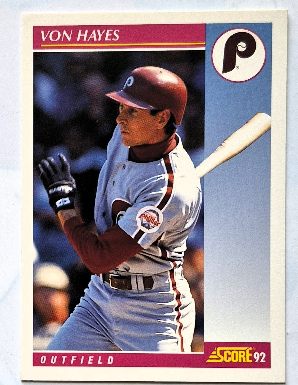 Hayes Von Philadelphia Phillies Outfield #207 Score '92 Baseball Card