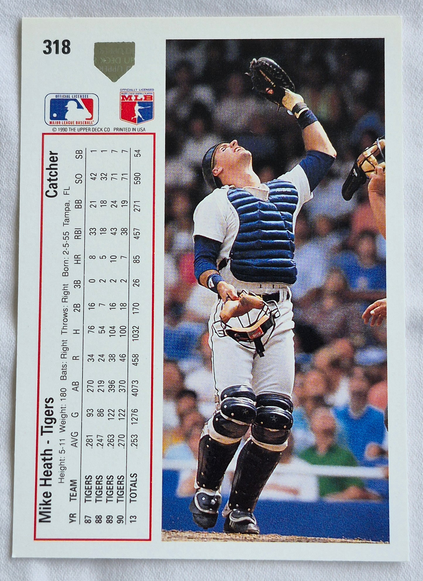 Heath Mike Detroit Tigers Catcher #318 Upper Deck 1991 Baseball Card