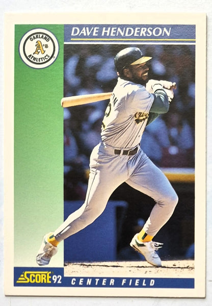 Henderson Dave Oakland Athletics Center Field #5 Score '92 Baseball Card
