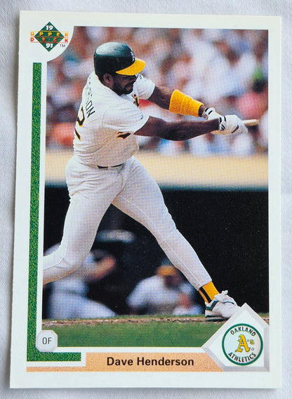 Henderson Dave Oakland Athletics Outfield #108 Upper Deck 1991 Baseball Card