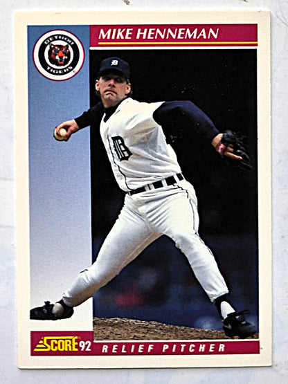 Henneman Mike Detroit Tigers Relief Pitcher #217 Score '92 Baseball Card