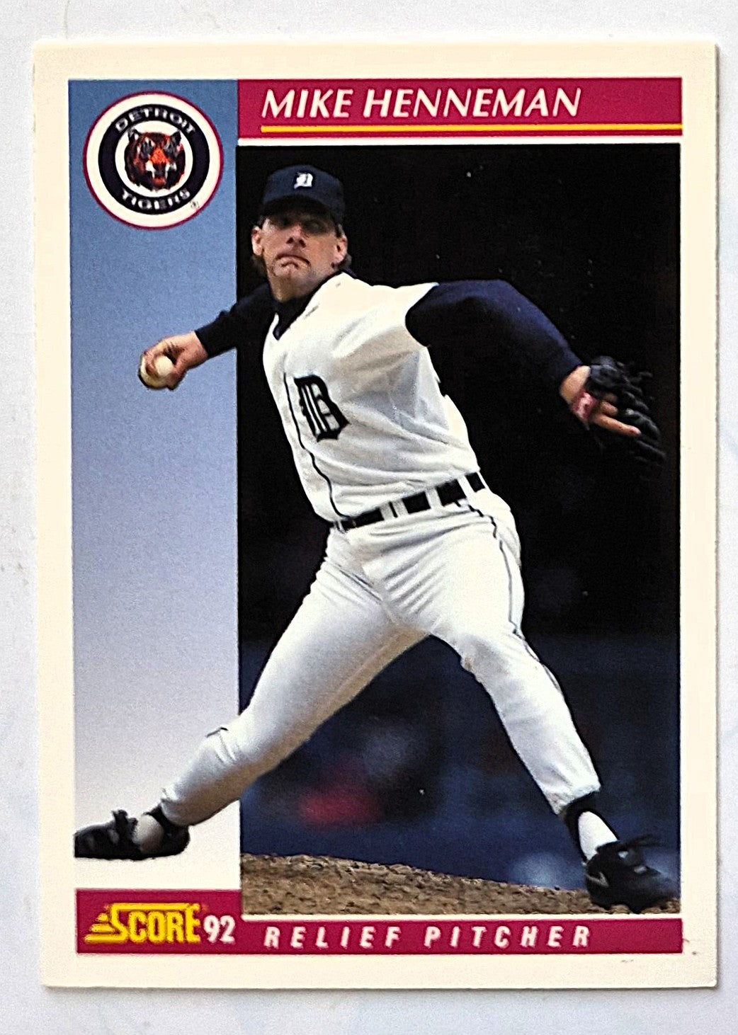 Henneman Mike Detroit Tigers Relief Pitcher #217 Score '92 Baseball Card