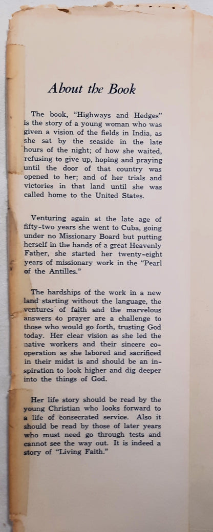 Highways and Hedges or The Life of E. Faith Stewart by Grace G. Henry (Acceptable, 1975, HC, 300 pages, Tracts of Truth)