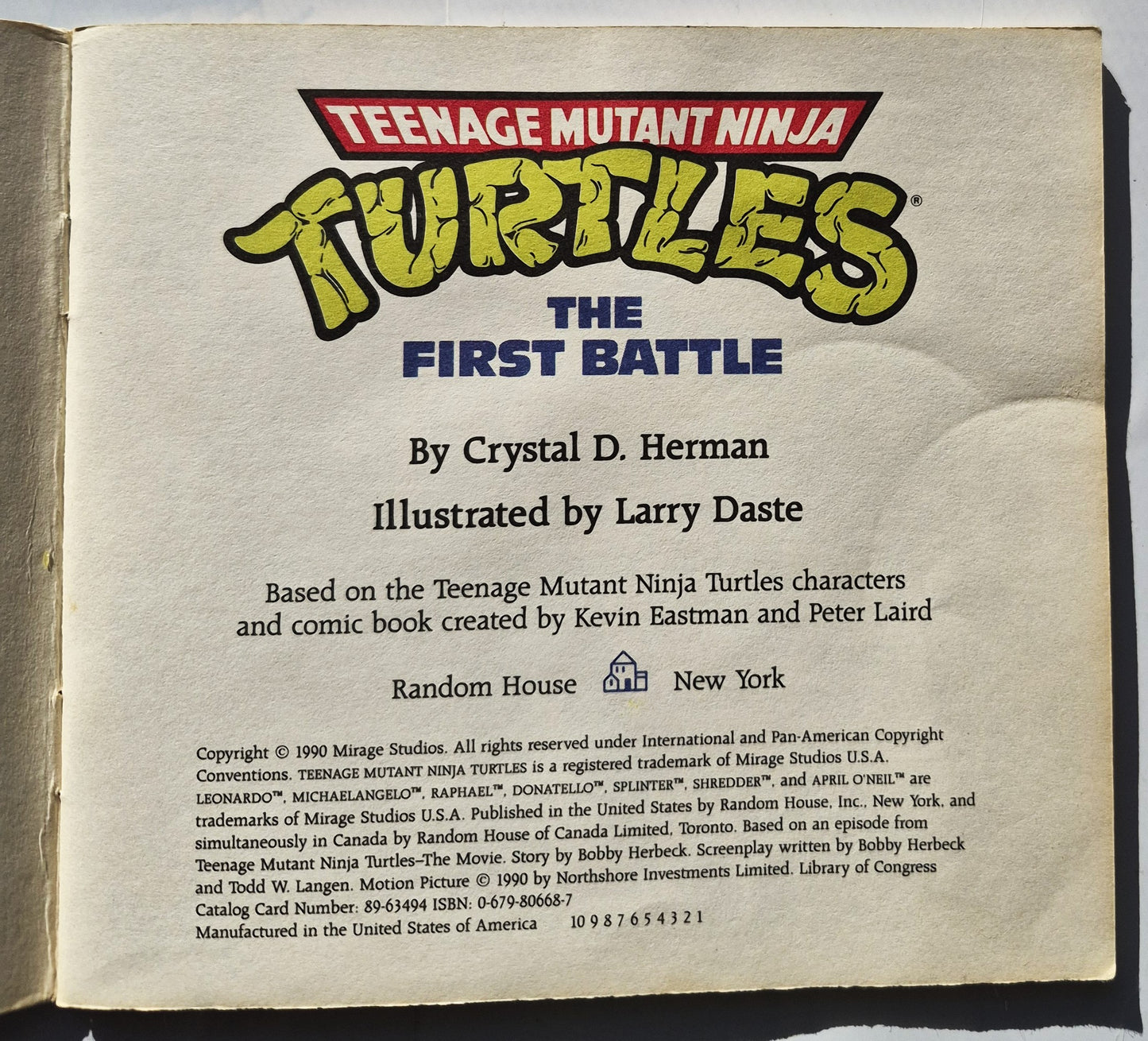 TMNT: The First Battle by Crystal Herman; Larry Daste (Good, 1990, Pbk, 31 pages, Mirage Studios)