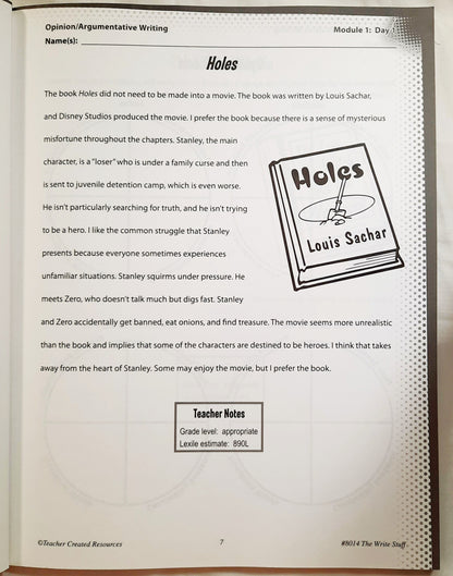 The Write Stuff Grade 5 Arbeitsbuch von Tracie Heskett (Teacher Created Resources, Neu, 2017, PBK, 160 Seiten)