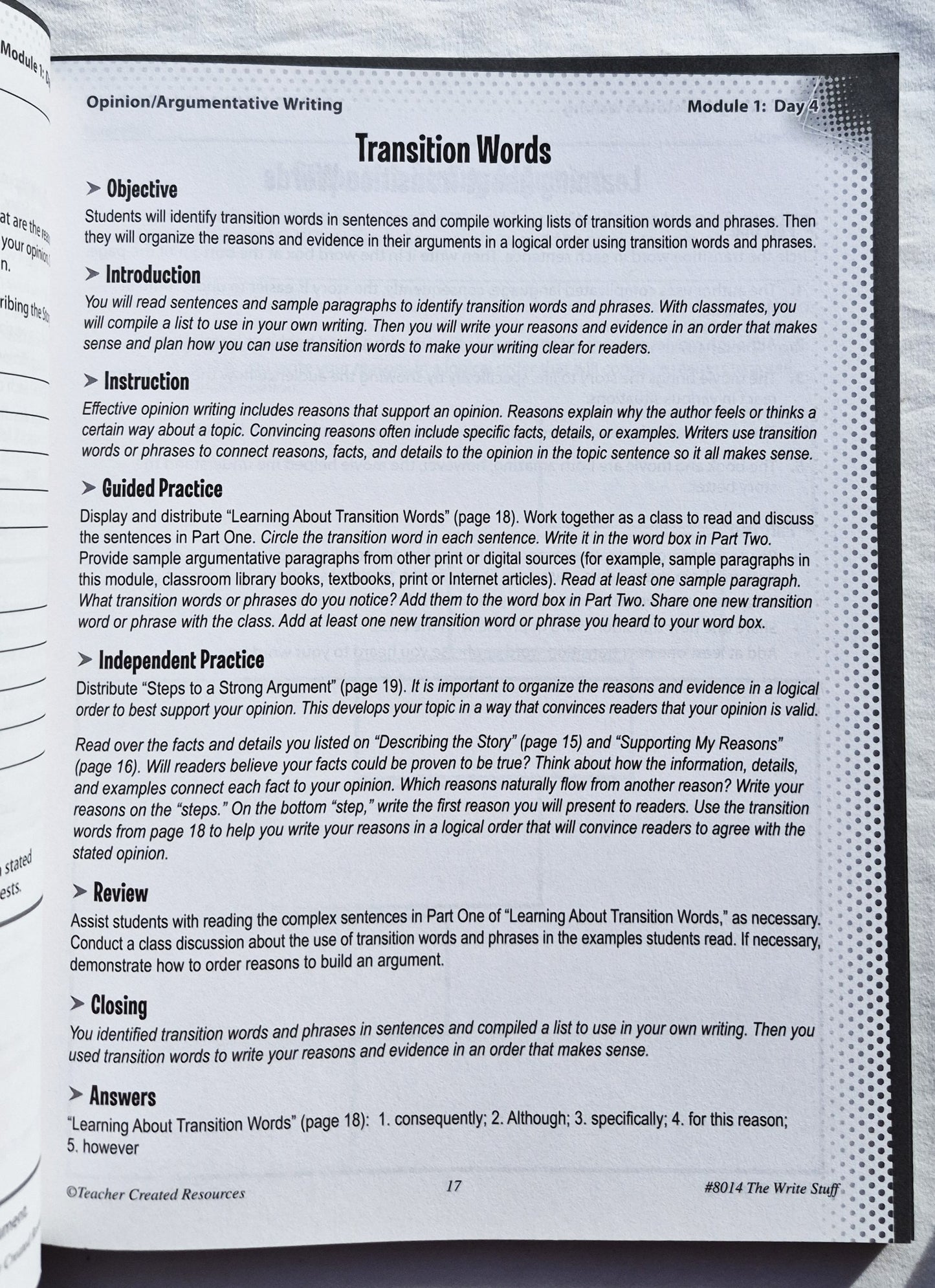 The Write Stuff Grade 5 Arbeitsbuch von Tracie Heskett (Teacher Created Resources, Neu, 2017, PBK, 160 Seiten)