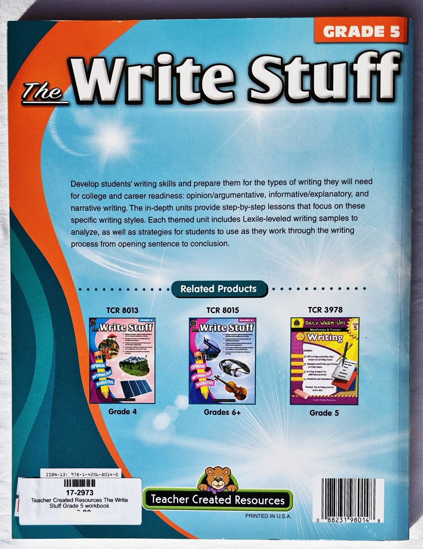 The Write Stuff Grade 5 Arbeitsbuch von Tracie Heskett (Teacher Created Resources, Neu, 2017, PBK, 160 Seiten)