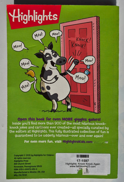 Knock Knock! Again: The NEW Biggest Best Joke Book Ever by Highlights Press (Very good, 2021, Pbk, 352 pages)