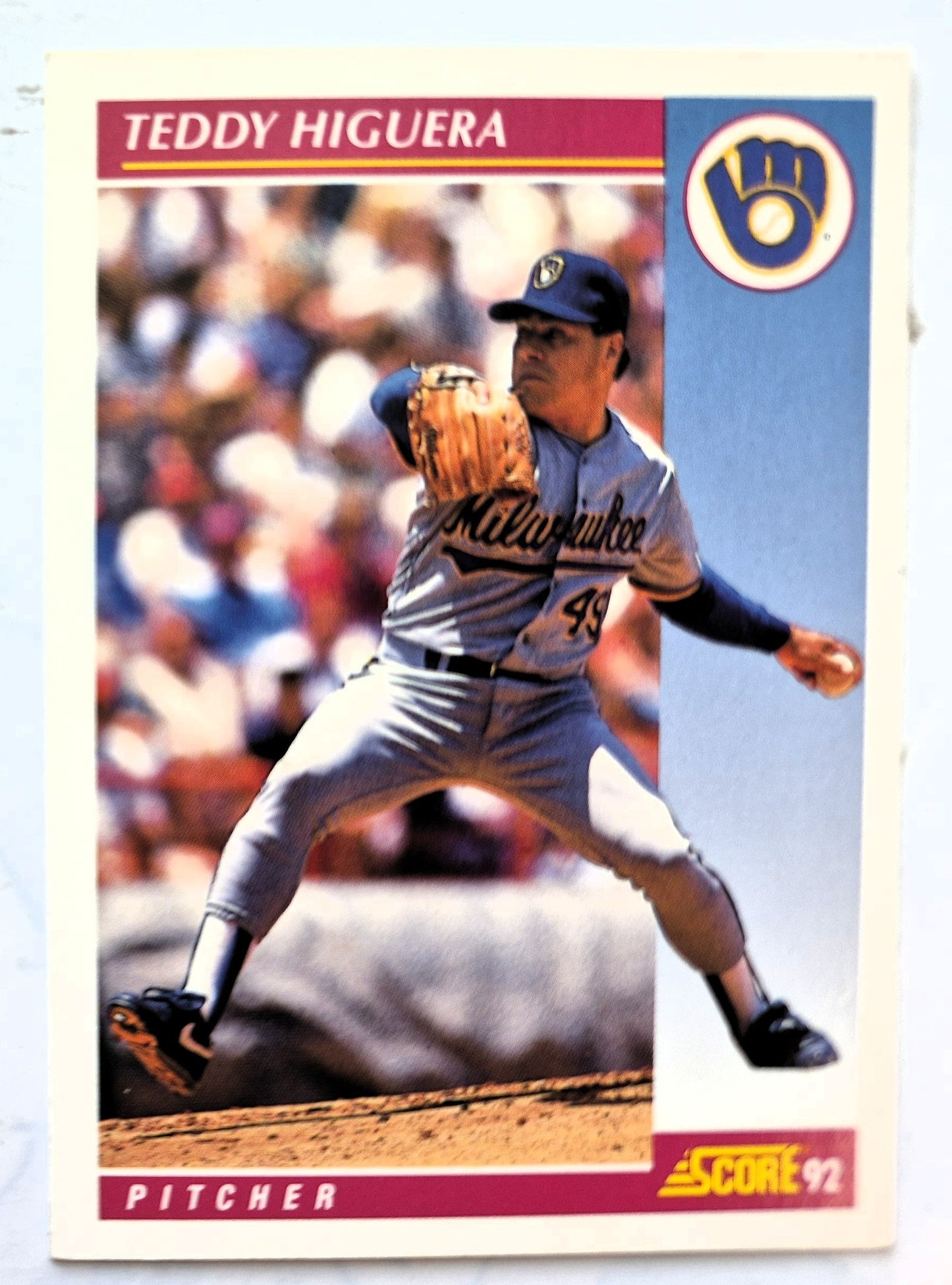 Higuera Teddy Milwaukee Brewers Pitcher #126 Score '92 Baseball Card