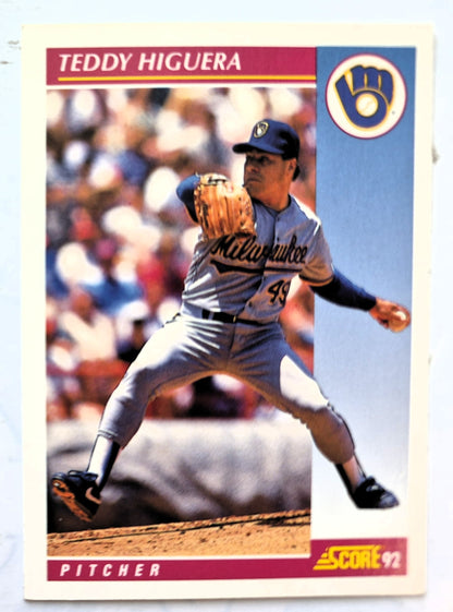 Higuera Teddy Milwaukee Brewers Pitcher #126 Score '92 Baseball Card