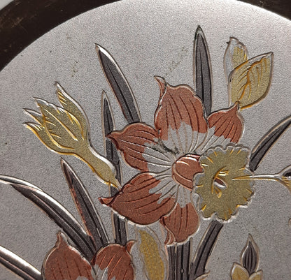 Designed Himark Gift Ware 6" Chokin Decorative Plate with Hummingbird 24K Gold Trim (Very Good)