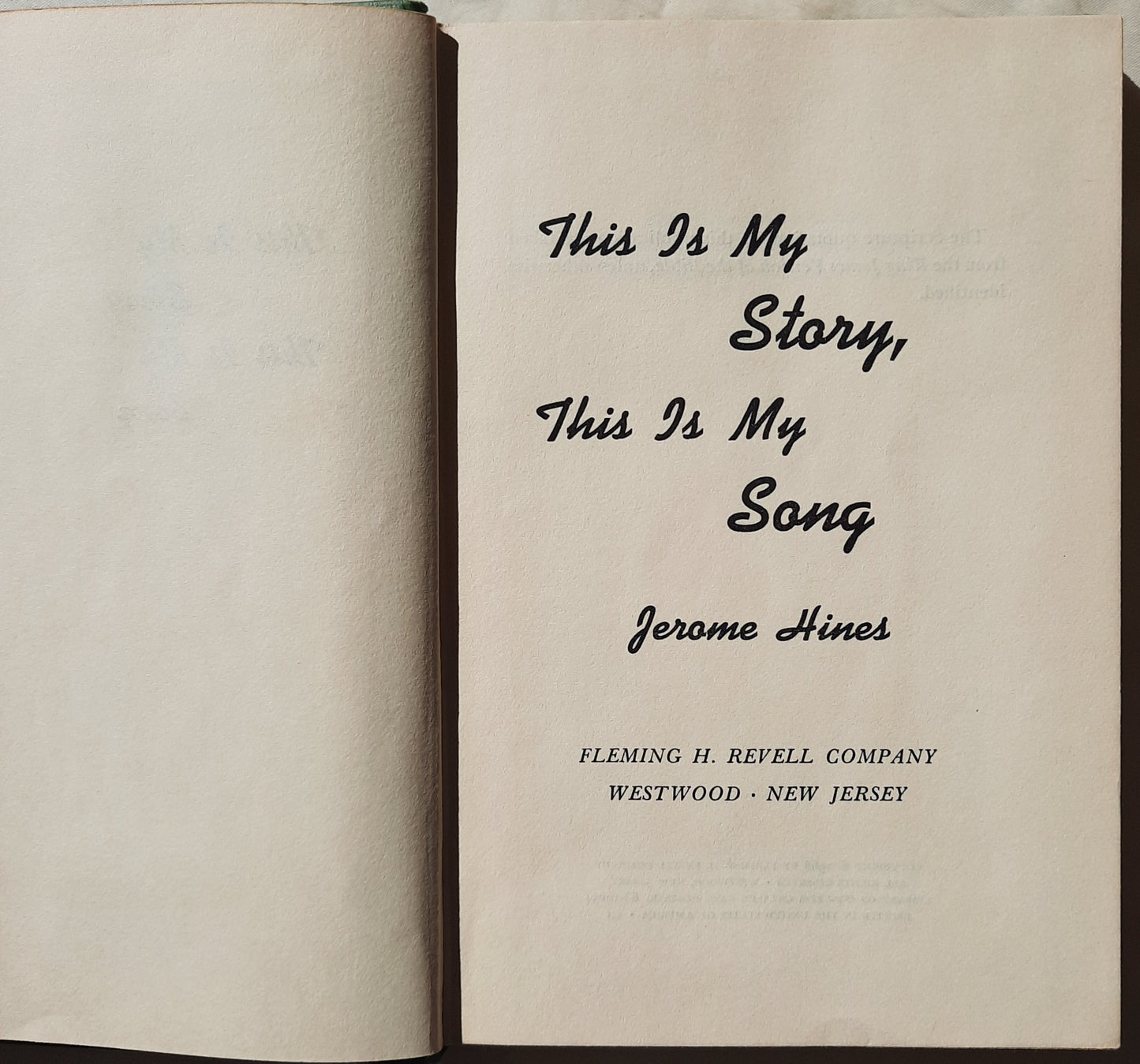 This is My Story, This is My Song by Jerome Hines (Good, 1968, HC, 160 pages, Fleming H. Revell)