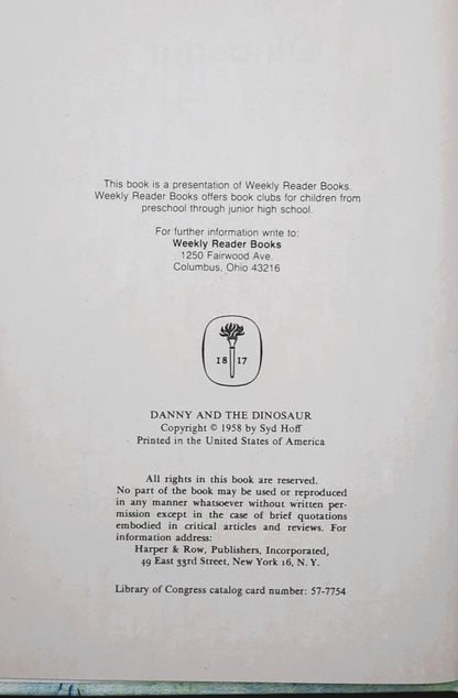 Danny and the Dinosaur by Syd Hoff (Good, 1958, HC, 64 pages, Weekly Reader Books)