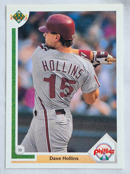 Hollins Dave Philadelphia Phillies 3rd Base #518 Upper Deck 1991 Baseball Card