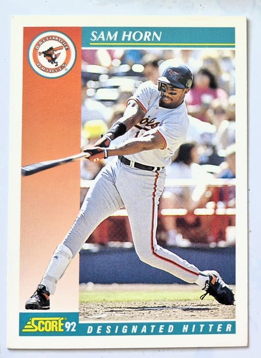 Score '92 Sam Horn Designated Hitter Baltimore Orioles #290 Baseballkarte Near Mint